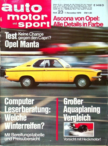 Deckblatt Auto Motor und Sport (23/1970)